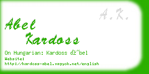 abel kardoss business card